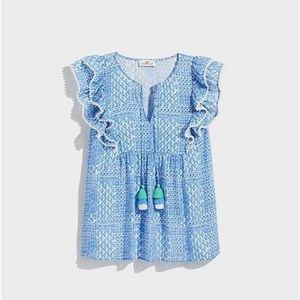 VINEYARD VINES
Patchwork Ruffle Sleeve Top